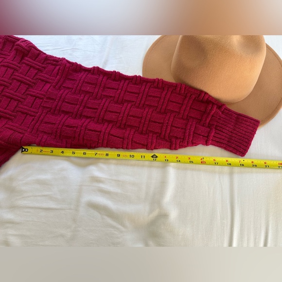 VINTAGE OVERSIZED PINK 1980S KNIT SWEATER XL - Picture 7 of 11